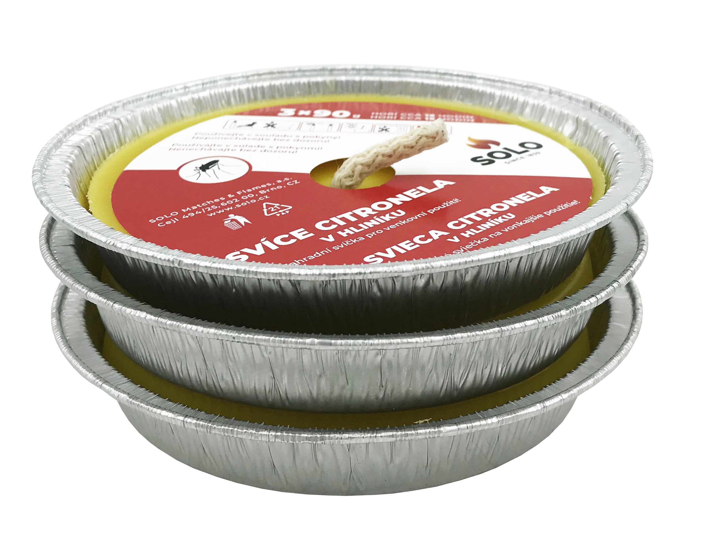 SOLO Svíce Citronela hliník 3*90 g